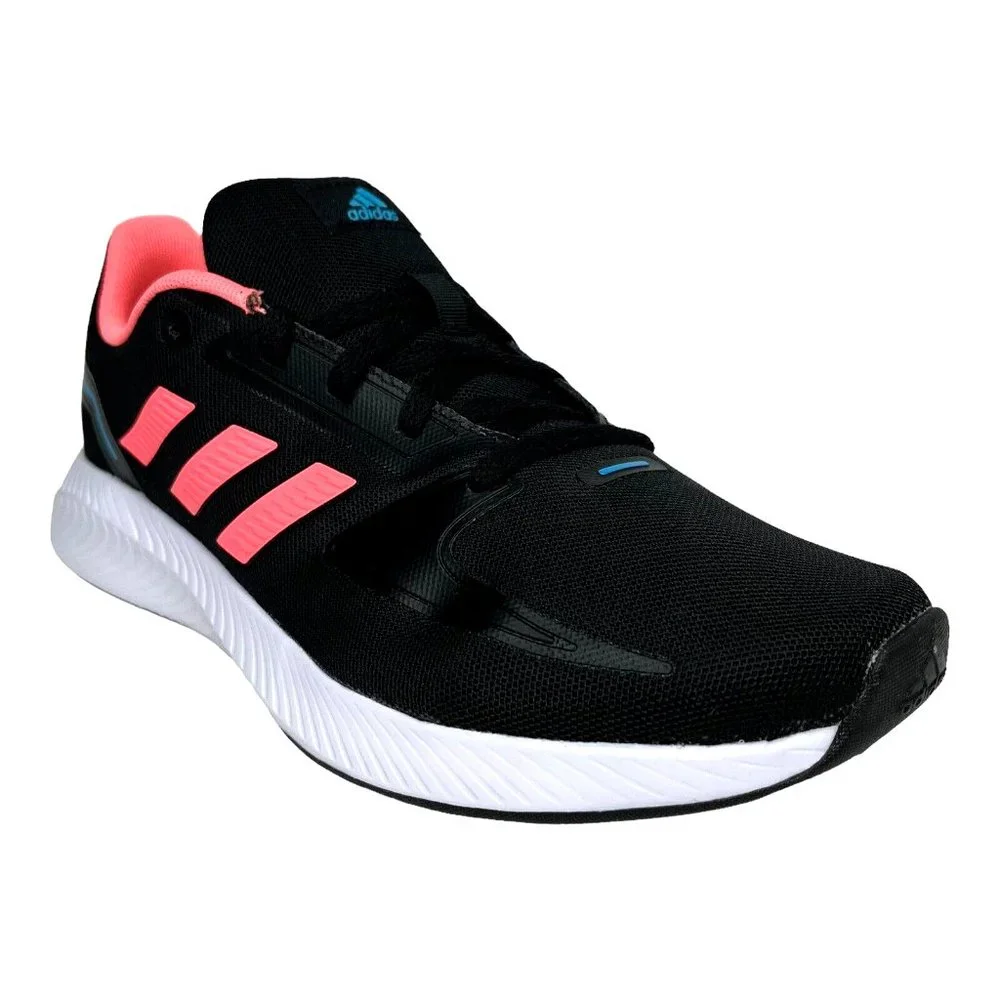 Adidas Runfalcon Big Girls Sneakers Size 7 Black Coral Comfortable Running Shoes